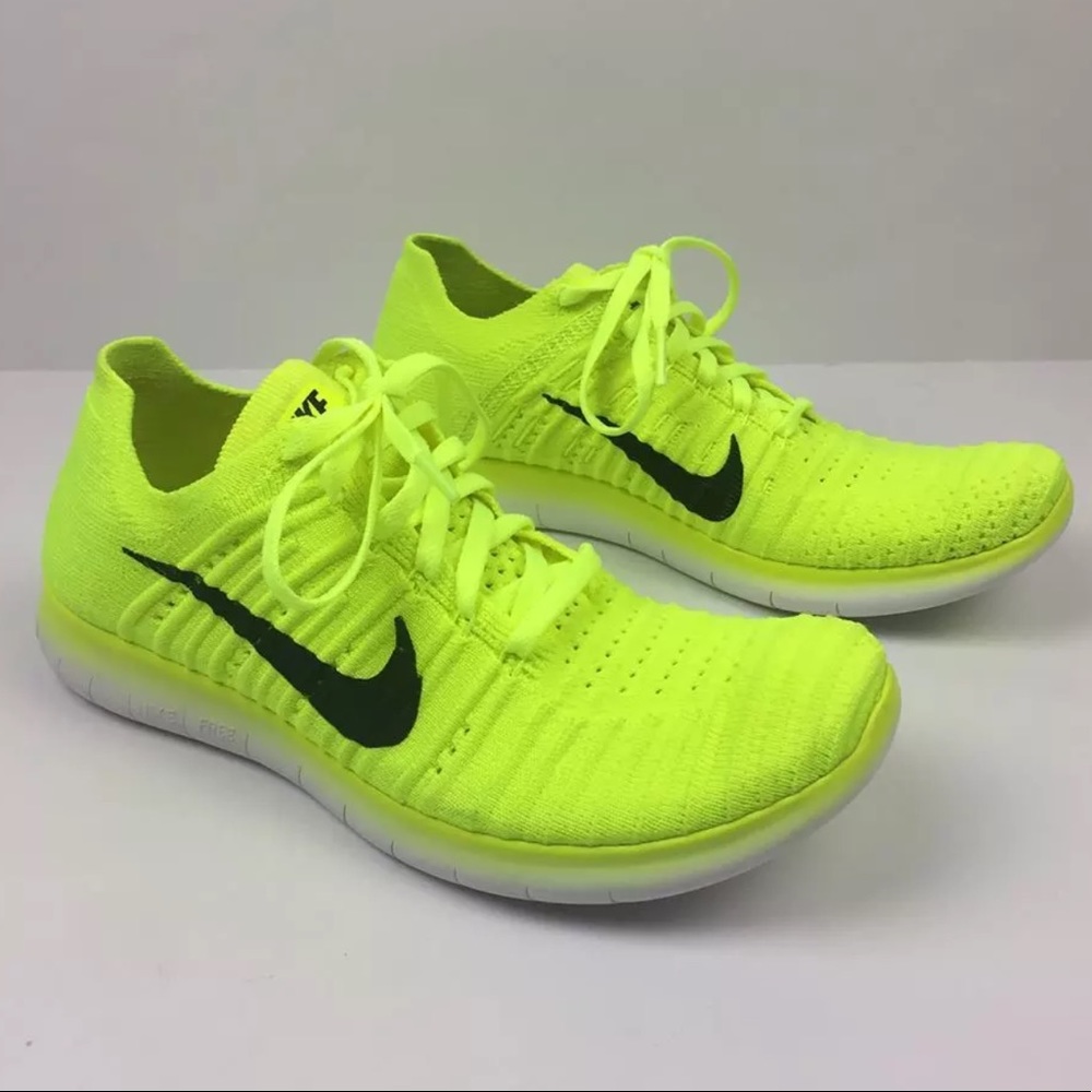 BRAND NEW Nike Free Run Flyknit Yellow / Volt - Picture 2 of 8